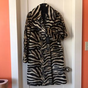 NWT Worth Faux Zebra Fur Zoey Coat